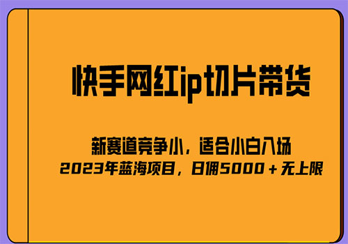 2023爆火的快手网红IP切片，号称日佣5000＋的蓝海项目，二驴的独家授权-乐乐资源网