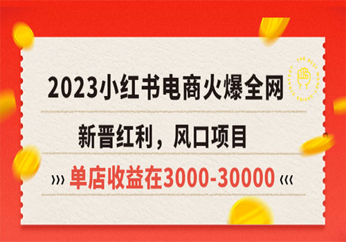 2023小红书电商火爆全网，新晋红利，风口项目，单店收益在3000-30000-乐乐资源网